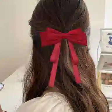 贯古今 飘带蝴蝶结高级感夏季发卡超仙头饰优雅夹子 合金 发夹 女款