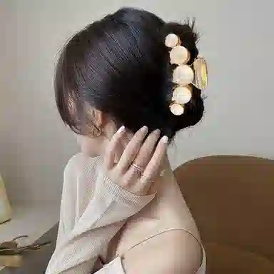 贯古今 抓夹高级感鲨鱼夹子头饰后脑勺大号盘发发卡发饰 合金 发夹 女款