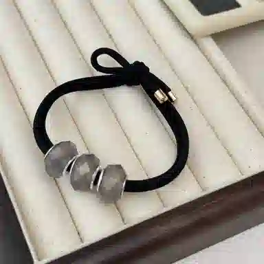 贯古今 格纹圆球高级感气质橡扎头发 尼龙 发圈 女款