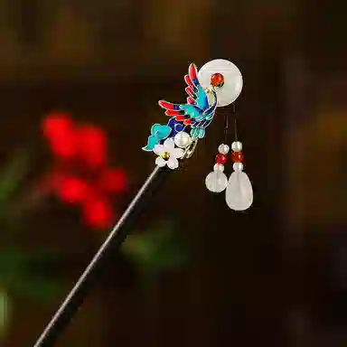 贯古今 新中式簪子古风马面裙配饰高级感汉服头饰步摇发钗 木制 发簪 女款