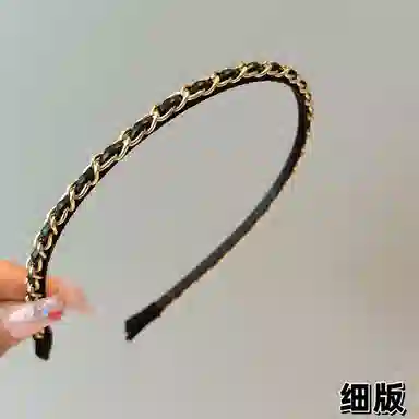 贯古今 高级感精致细边百搭压发外出头饰 高颅顶发饰 布艺 发箍 女款 黑色