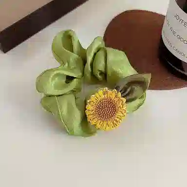 贯古今 森系超仙向日葵小众设计头饰发绳高级感皮筋女扎发日常洗脸用 布艺 发圈 女款