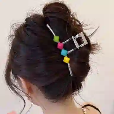 贯古今 多巴胺甜豆~夏季后脑勺高级感盘发大号金属鲨鱼夹发 合金 发夹 女款