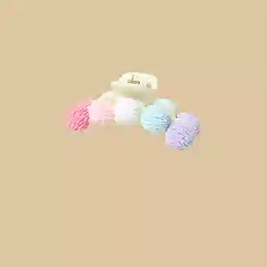 贯古今 彩色渐变仿冰淇淋雪球甜美少女后脑勺抓夹鲨鱼夹百搭洗脸发饰 亚克力 发夹 女款