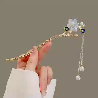 贯古今 古风花朵流苏 高级感气质百搭 旗袍汉服发饰 新中式步摇 合金 发簪 女款