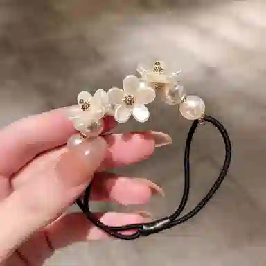 贯古今 花朵发绳小清新气质马尾日常洗脸专用发饰 尼龙 头绳 女款