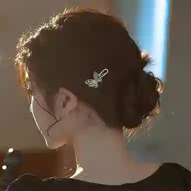 贯古今 优雅头饰品仙女侧边刘海夹前额碎发复古发卡甜美蝴蝶 合金 发夹 女款