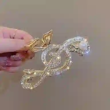 贯古今 音符抓夹后脑勺高级感盘发发抓夏季鲨鱼夹发卡头饰发饰 合金 发夹 女款