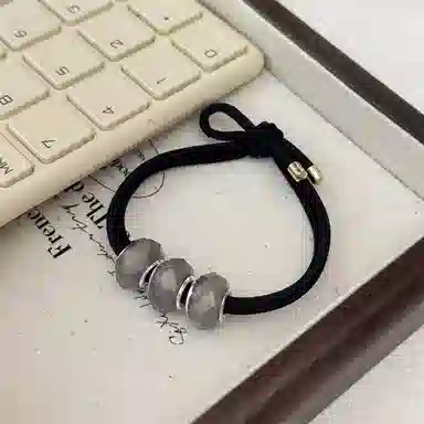 贯古今 格纹圆球高级感气质橡扎头发 尼龙 发圈 女款