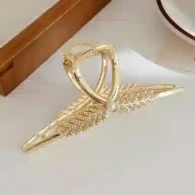 贯古今 高端麦穗抓夹女高级感后脑勺仙气美鲨鱼夹发卡头饰 发夹 女款