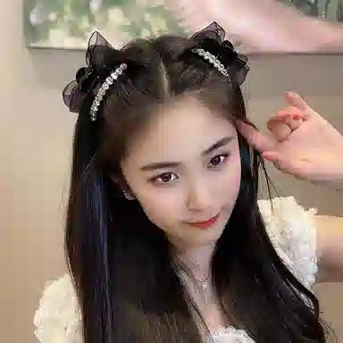 贯古今 高级感双面蝴蝶结小号抓夹刘海前额 头顶夹子头饰夏发卡发饰 发夹 女款