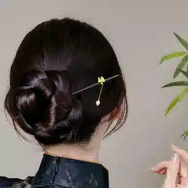 贯古今 古风兰桂香流苏玉兔新中式后脑勺高级感盘发汉服配饰 木制 发簪 女款