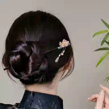 贯古今 古风优雅步摇流苏簪子后脑勺盘发发钗简约气质汉服 木制 发簪 女款