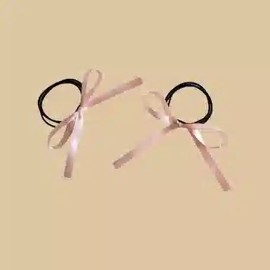 贯古今 温柔粉色娇嫩丝带蝴蝶结绑发甜美发夹飘带发侧边发饰 布艺 发绳 女款