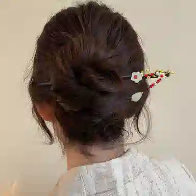 贯古今 国风元素古风复古簪子丸子头盘发发钗发饰钗子 木制 发簪 女款