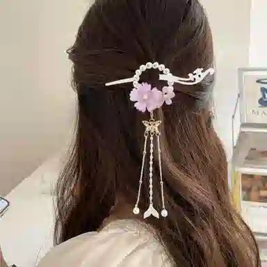 贯古今 古风汉服盘头国风花朵套装优雅高级 树脂 发簪 女款