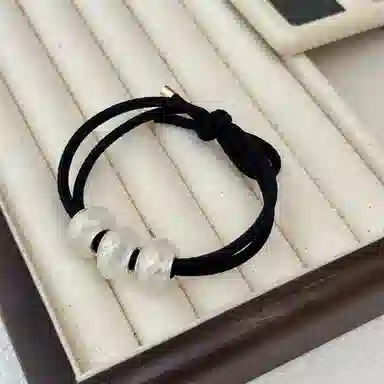 贯古今 格纹圆球高级感气质橡扎头发 尼龙 发圈 女款