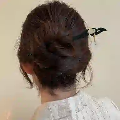 贯古今 古风步摇流苏玉兔新中式后脑勺高级感盘发汉服配饰头饰 木制 发簪 女款