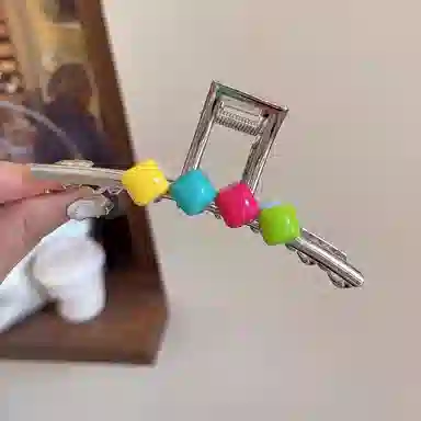 贯古今 多巴胺甜豆~夏季后脑勺高级感盘发大号金属鲨鱼夹发 合金 发夹 女款