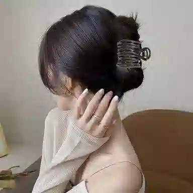 贯古今 拽酷少女~简约高马尾高级感气质后脑勺 合金 发夹 女款