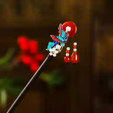 贯古今 新中式簪子古风马面裙配饰高级感汉服头饰步摇发钗 木制 发簪 女款