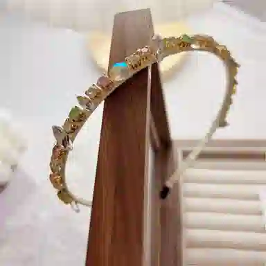 贯古今 重工甜美彩色水钻女夏天精致细边洗脸头箍压发仙女森系头饰 布艺 发箍 女款