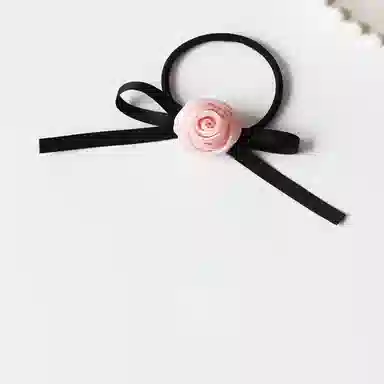 贯古今 蝴蝶结玫瑰皮筋高弹力耐用高马尾扎头发头圈 布艺 头绳 女款