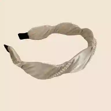 贯古今 珍珠缠绕手工女洗脸简约发卡简约头箍高级感洋气时尚防滑头饰 布艺 发箍 女款