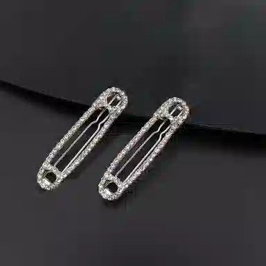 贯古今 一对装 少女边夹韩后脑勺高级感顶夹刘海一字夹 合金 发夹 女款