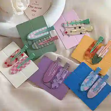 贯古今 水果系列葡萄樱桃无痕鸭嘴可爱甜美少女刘海侧边夹 发夹 女款