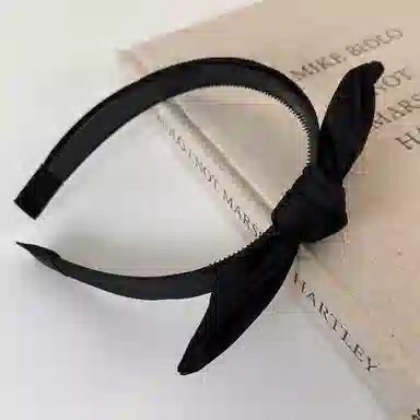 贯古今 高级感蝴蝶结高颅顶抓夹气质马尾发卡防滑多齿显脸小发夹头饰 布艺 发箍 女款