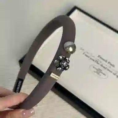 贯古今 复古轻奢镶钻气质海绵高级感增高颅顶外出压发细发卡日常发饰 布艺 发箍 女款