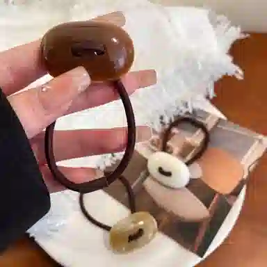 贯古今 高颜值皮筋扎头优雅高马尾气质高弹力耐用 布艺 头绳 女款