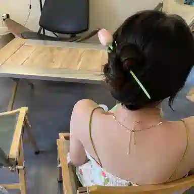 贯古今 郁金香简约现代高级设计感发饰夏后脑勺盘发丸子头簪子头 合金 发簪 女款