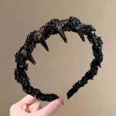 贯古今 轻奢高颅顶带齿头箍蓬松高级感发卡洗脸高端头箍 亚克力 发箍 女款