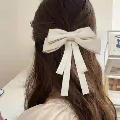 贯古今 飘带蝴蝶结高级感夏季发卡超仙头饰优雅夹子 合金 发夹 女款