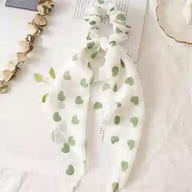 贯古今 爱心飘带发绳 可爱超仙甜美小清新日常洗脸外出头绳 布艺 发圈 女款