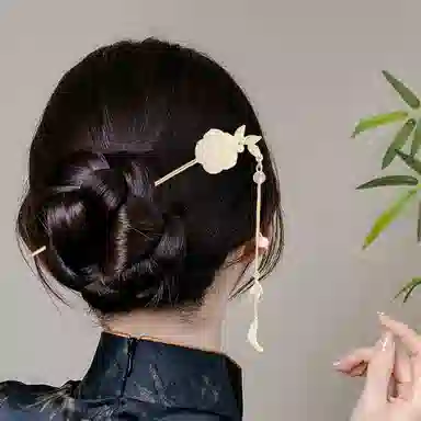 贯古今 新中式流苏步摇古风高级感优雅气质古典盘发钗子国风旗袍 合金 发簪 女款