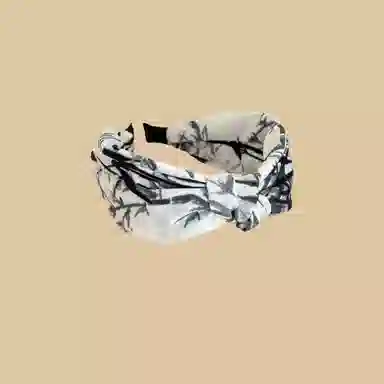 贯古今 新中式宽边水墨高级感碎花高颅顶头箍国风洗脸蝴蝶结发饰 布艺 发箍 女款