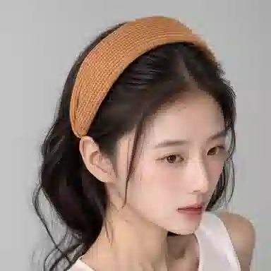 贯古今 复古纯色针织宽边平板压发高颅顶头箍百搭气质简约发卡头饰 布艺 发箍 女款