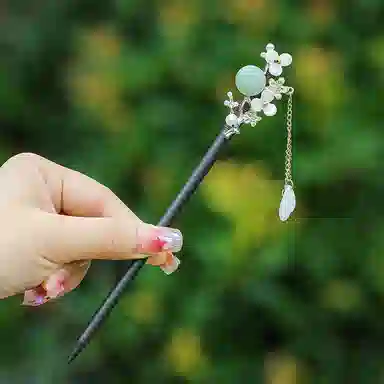 贯古今 新中式高级感簪子日常通勤马面裙古风檀木盘发发钗头饰 木制 发簪 女款