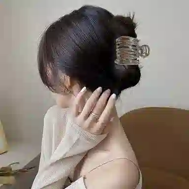 贯古今 拽酷少女~简约高马尾高级感气质后脑勺 合金 发夹 女款