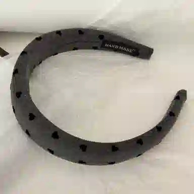 贯古今 复古简约爱心波点百搭高颅顶气质百搭头箍压发不伤发 布艺 发箍 女款