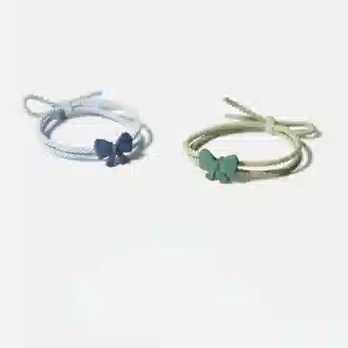 贯古今 五根装蝴蝶结头绳可爱少女甜美小清新扎头发皮筋高弹力发饰 布艺 发圈 女款