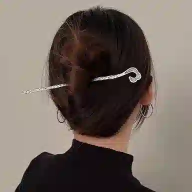 贯古今 新中式中国风复古祥云优雅气质银汉服发钗高级感头饰防身 合金 发簪 女款