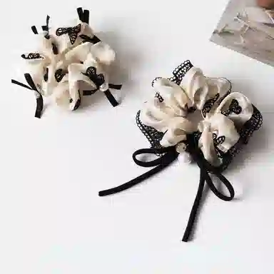 贯古今 优雅蕾丝大肠高级感气质高马尾日常 布艺 发圈 女款