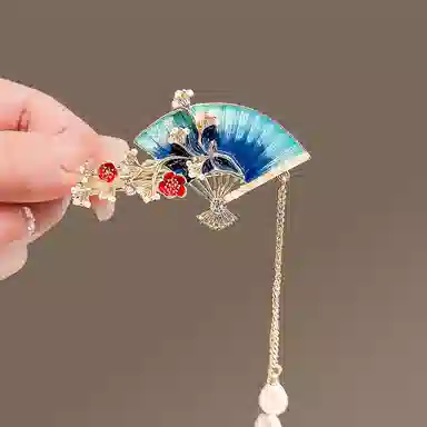 贯古今 古风扇形设计感侧边夹气质刘海夹碎发 合金 发夹 女款