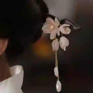 贯古今 古风流苏铃兰花高级感头饰女新中式简约簪子发钗国风日常步摇簪汉服发饰 合金 发簪 女款