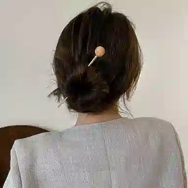 贯古今 新中式简约圆珠复古高级感古风簪子国风发饰 合金 发簪 女款