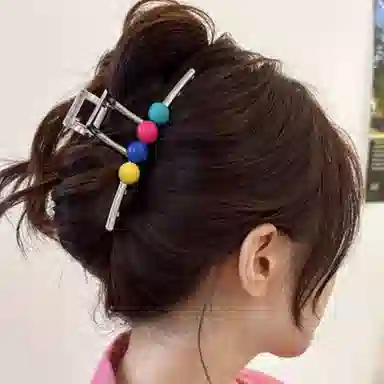 贯古今 多巴胺甜豆~夏季后脑勺高级感盘发大号金属鲨鱼夹发 合金 发夹 女款